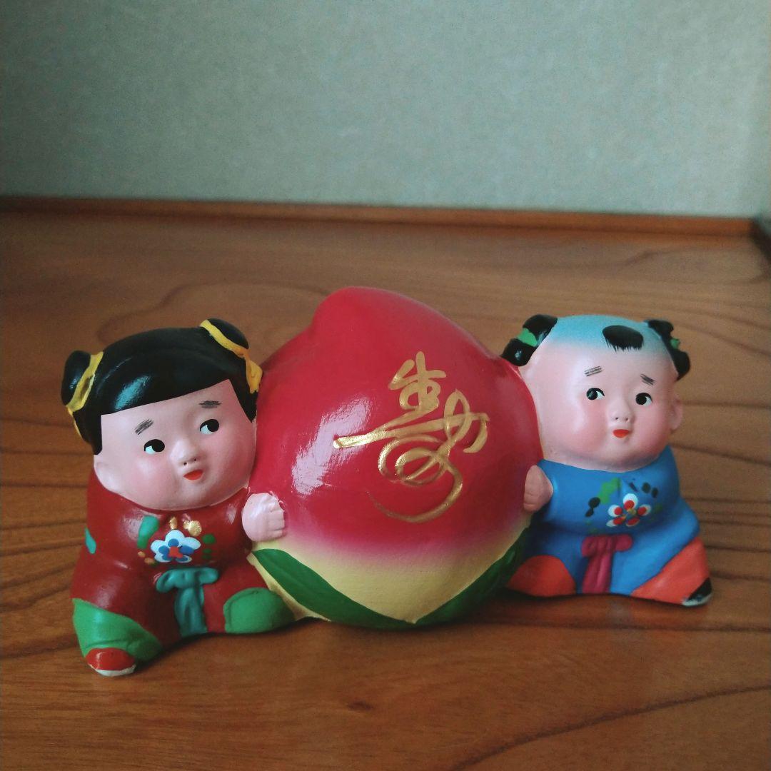 中国 陶俑 母子像 細密人形 土人形
