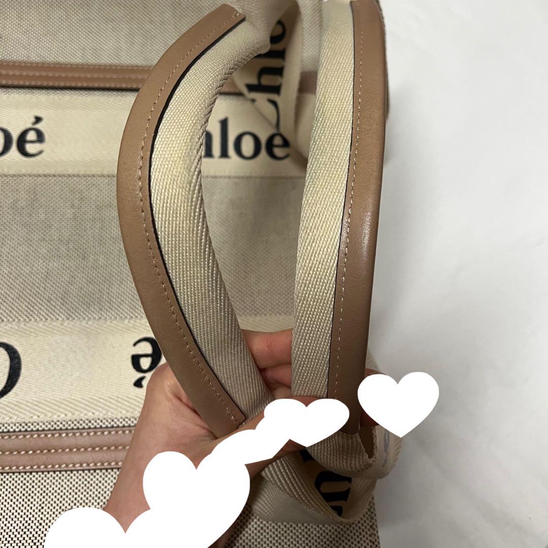 低価格 保証書あり】Chloe クロエ Woody ミディアム トートバッグ ベージュ バッグ