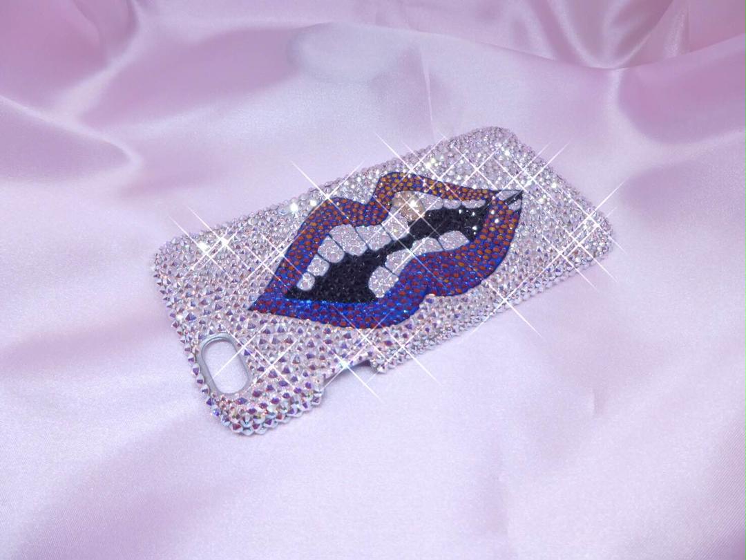 iPhoneケース スワロフスキー デコ ハンドメイド