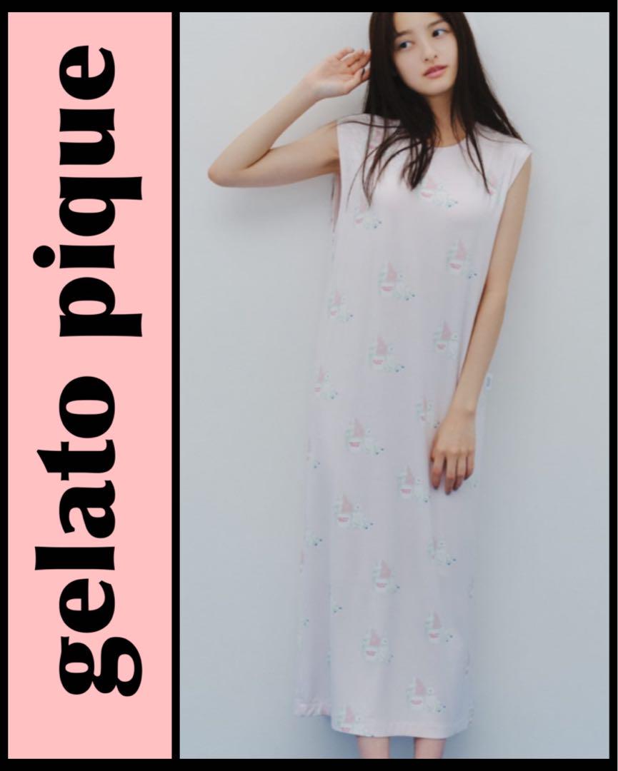 新品♡⃛ジェラートピケ 【COOL】しろくま柄 ワンピース 接触冷感 ブラカップ付