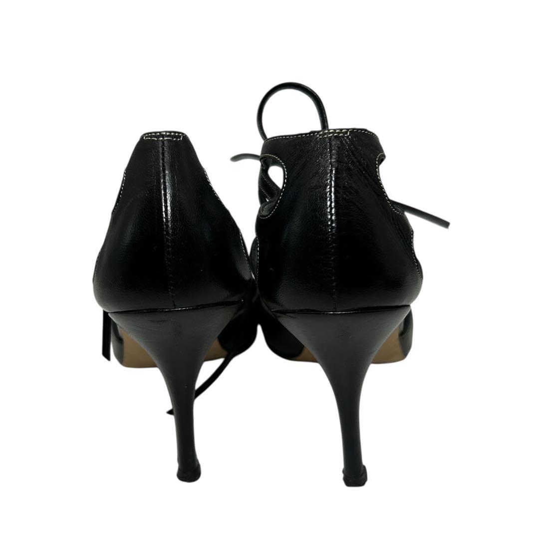 極美品】MANOLO BLAHNIK レースアップパンプス 黒 23.5 - メルカリ
