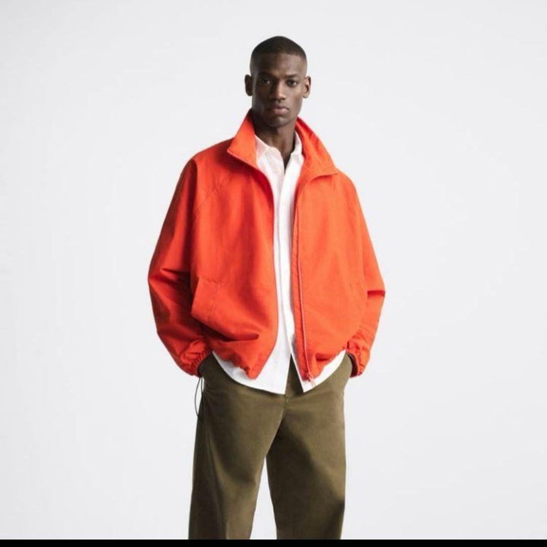 【新品未使用】ZARA BOXY FIT ジャケット オレンジ ビッグシルエット