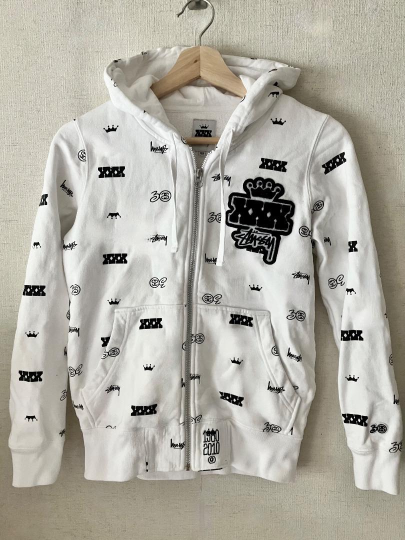 stussy 30周年記念 総柄ジップアップパーカー ZIP UP HOODIE