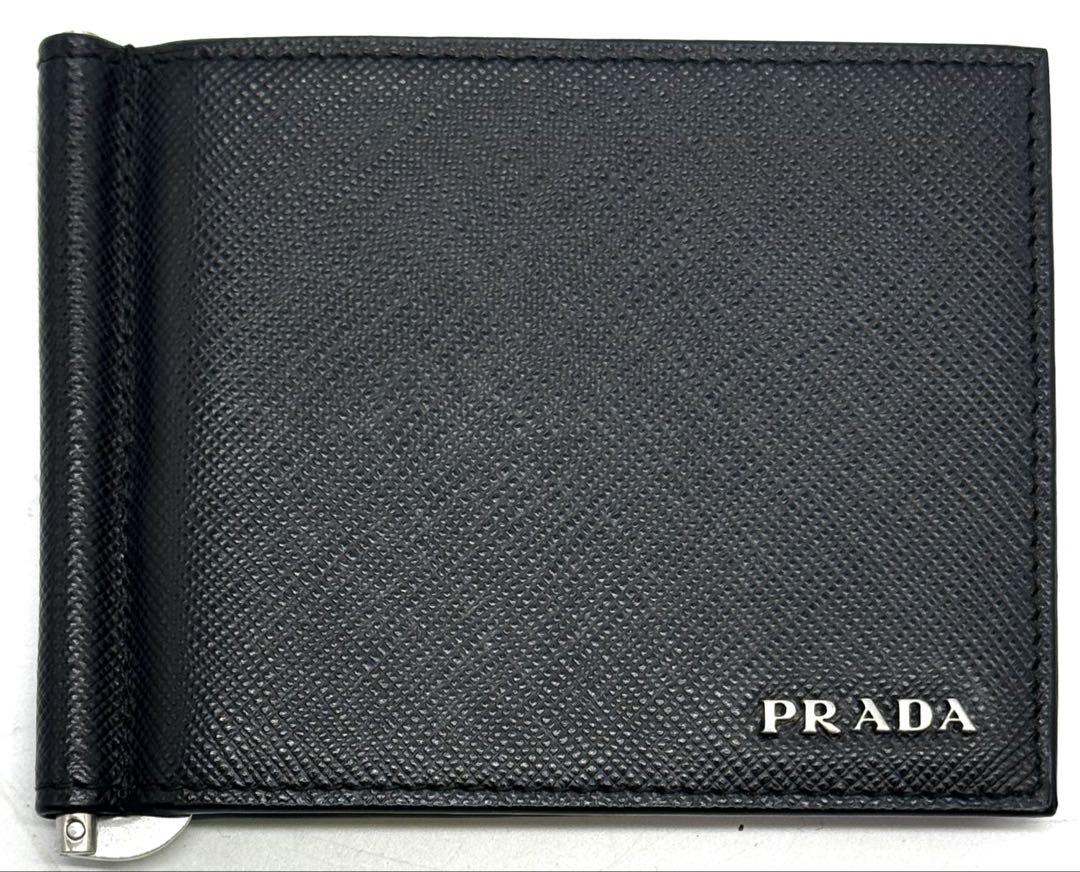 【新品未使用】 PRADAプラダ サフィアーノレザー マネークリップ2MN077