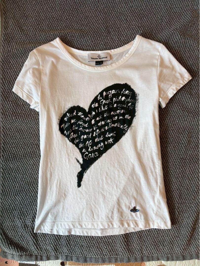 vivienne ヴィヴィアン　ハート型　キッシング半袖Tシャツ 白レア Vivienne Westwood 半袖Tシャツ ハート白 S - メルカリ