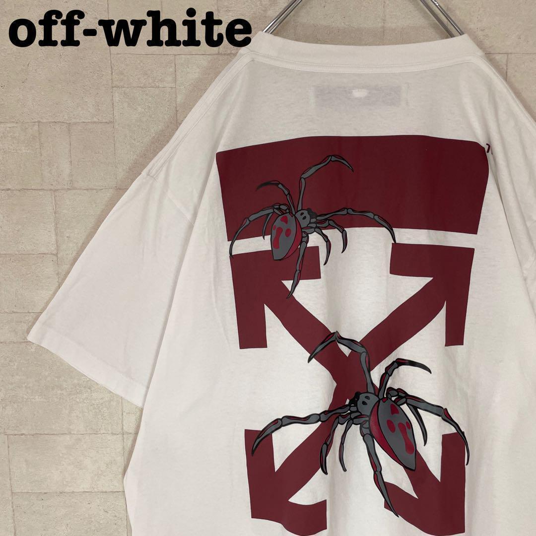 【人気Lサイズ】オフホワイト☆蜘蛛アロー　ビックロゴ半袖Tシャツ　希少　383