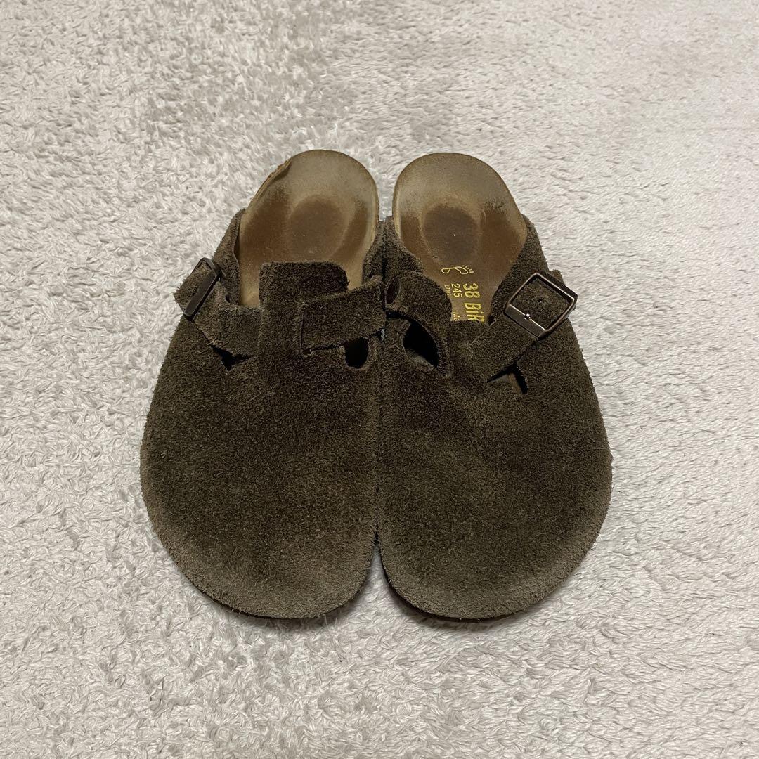 birkenstockビルケンシュトックbostonボストンサンダルスエード茶色