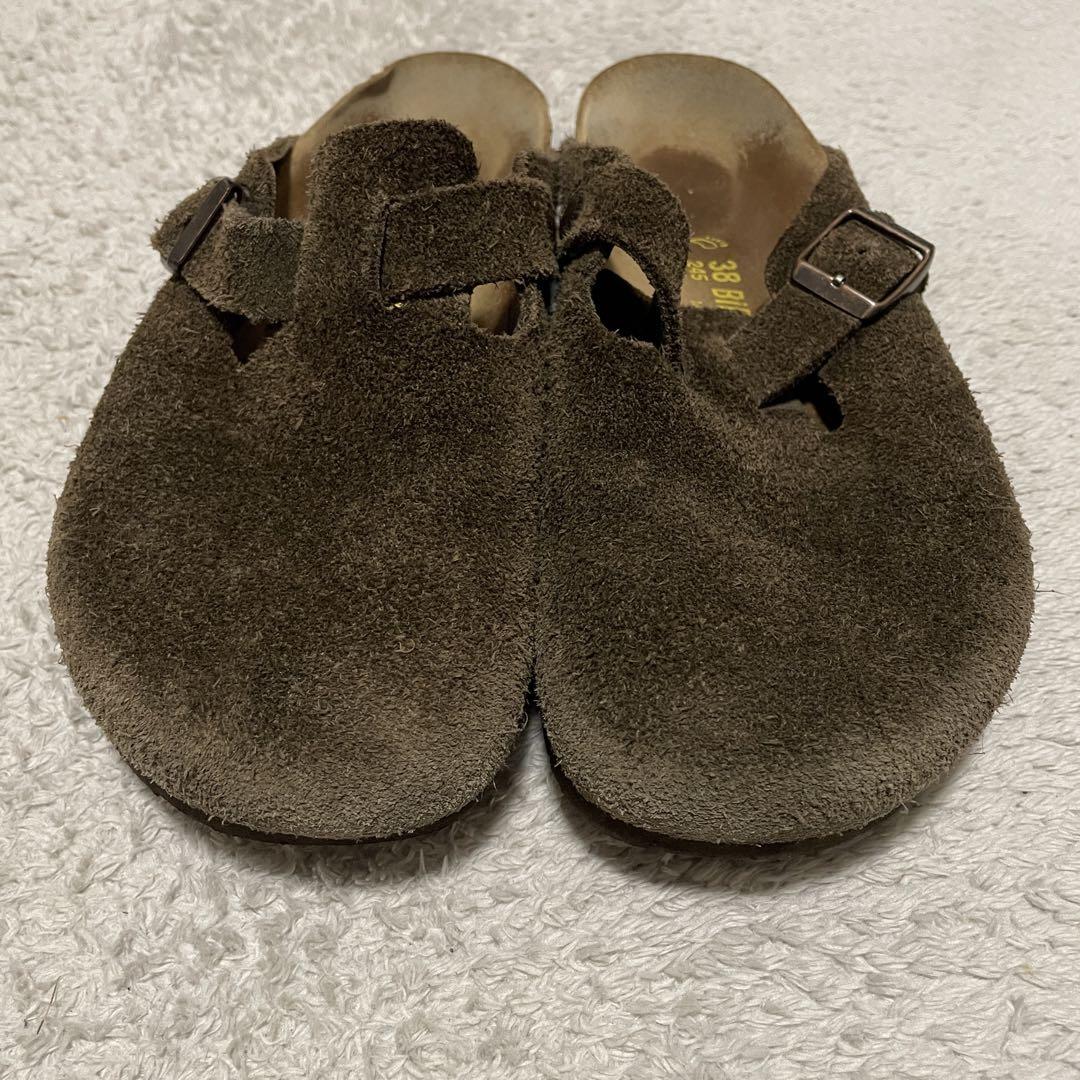 birkenstockビルケンシュトックbostonボストンサンダルスエード茶色