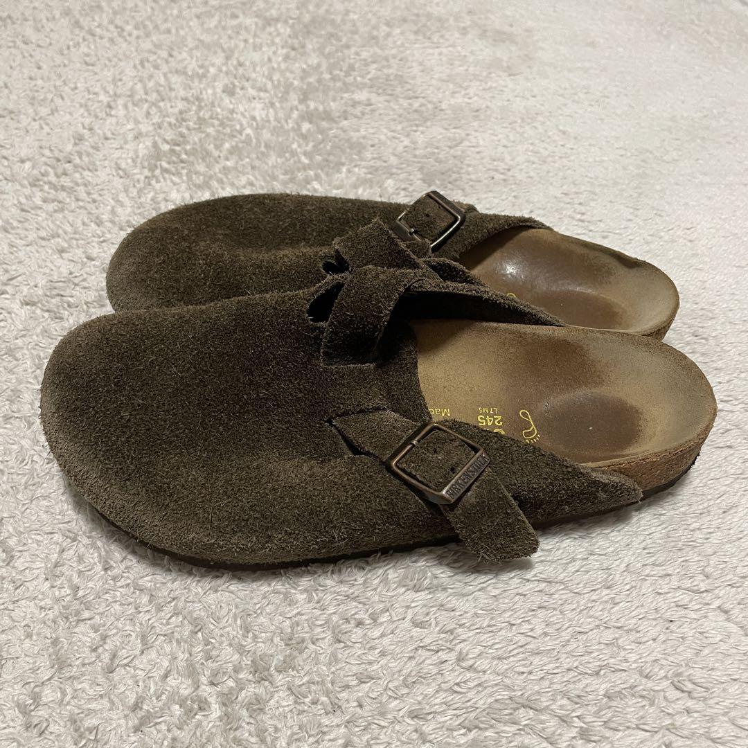 birkenstockビルケンシュトックbostonボストンサンダルスエード茶色