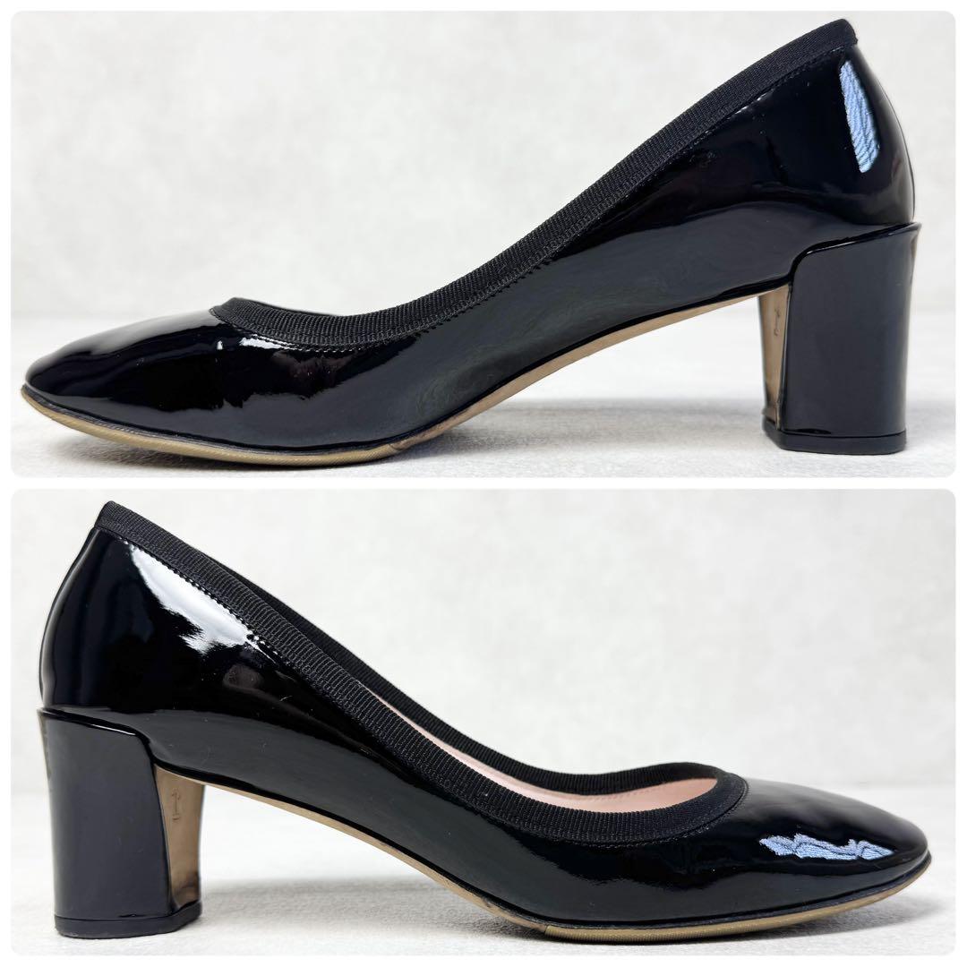 良品】レペット EMMA エナメルパンプス ラウンドトゥ 38 24.0 黒