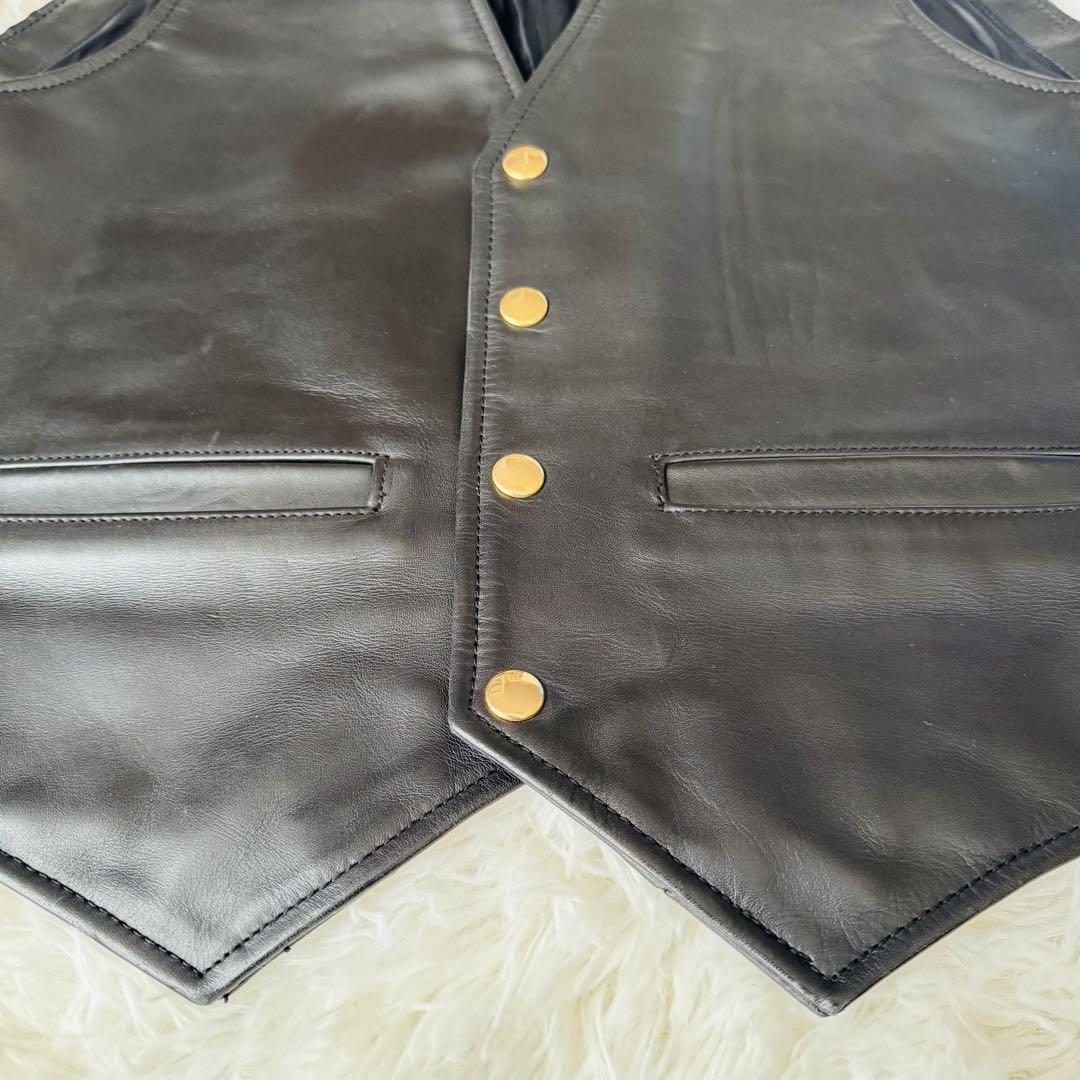 【専用】 カドヤ　レザーベスト　牛革　黒　LL 専用】 カドヤ レザーベスト 牛革 黒 LL - メルカリ
