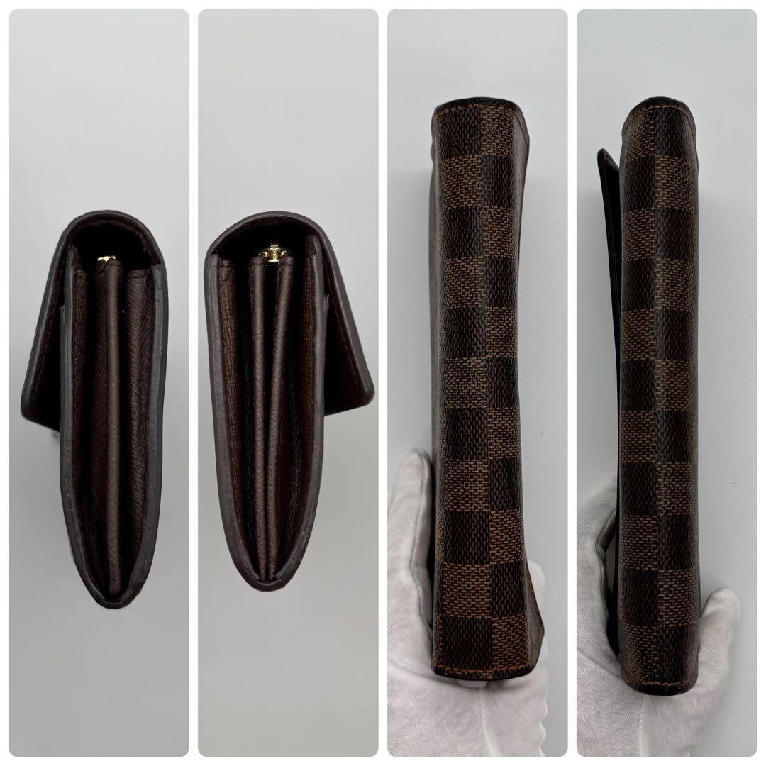 美品✨️ルイヴィトン　ダミエ　エベヌ　ポシェット　ポルトモネ　クレディ　長財布