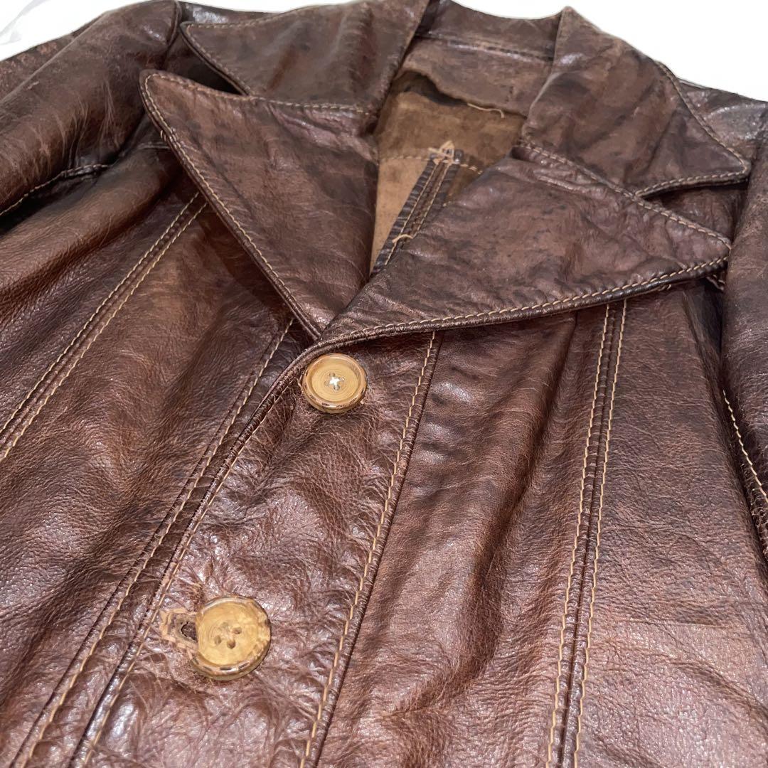 70s 70年代 オシュワコン レザージャケット 本革 ヴィンテージ ヒッピー