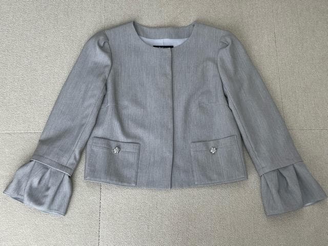 K09205 ルネ Rene カメリアボタン 袖フリル ノー ジャケットM Rene