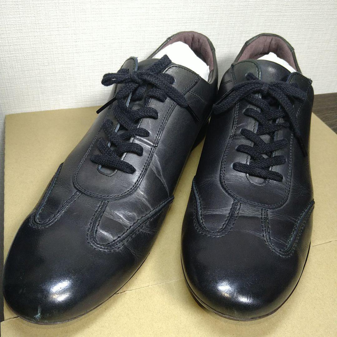 大塚製靴 レザースニーカー 25.0cm ネイビーブルー HS-6007