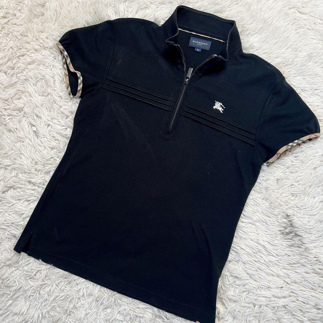 【美品】Burberry バーバリーゴルフ Tシャツ 半袖 ノバチェック 刺繍