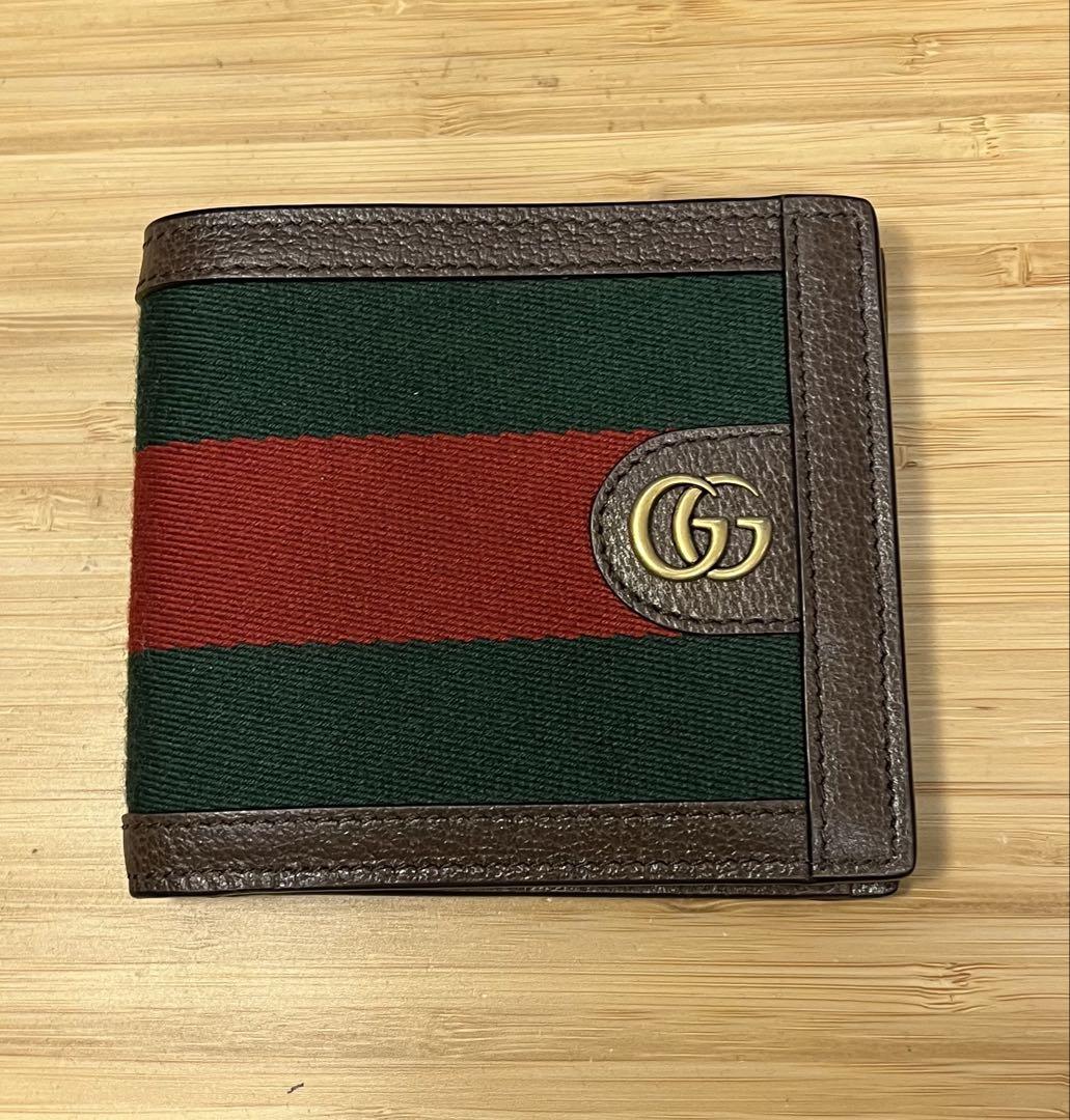 GUCCI グッチ Double G Web Bi-Fold Wallet