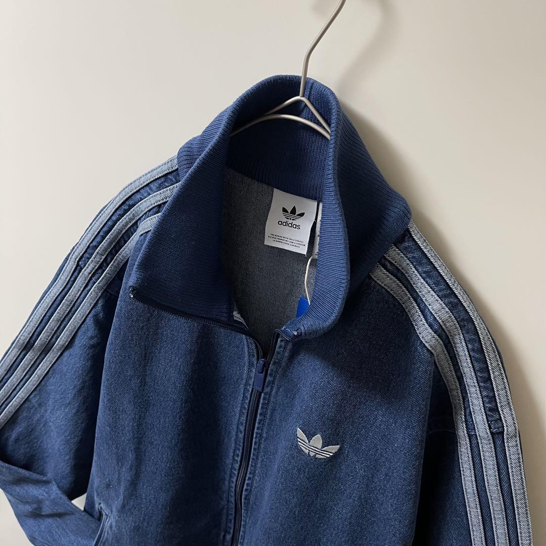 新品2XL】アディダスアディカラーデニムジャケットファイヤーバードトラックげんじ