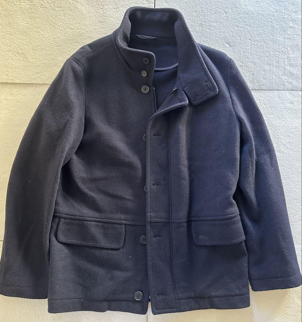 【在庫一掃SALE】LACOSTE キルティングベスト付ライトメルトンコート M