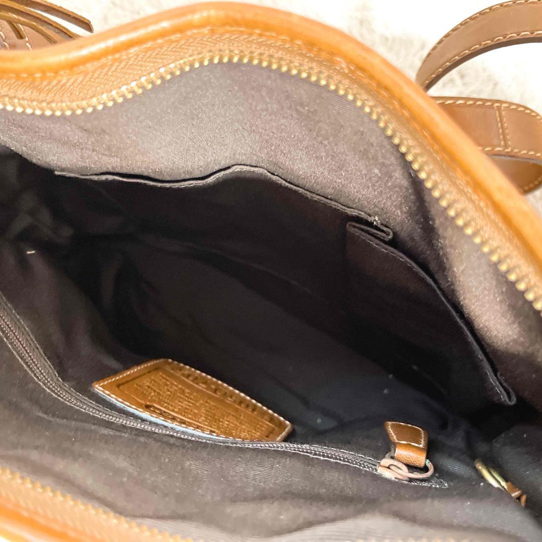美品✨COACHコーチショルダーバッグトートバッグブラウン茶