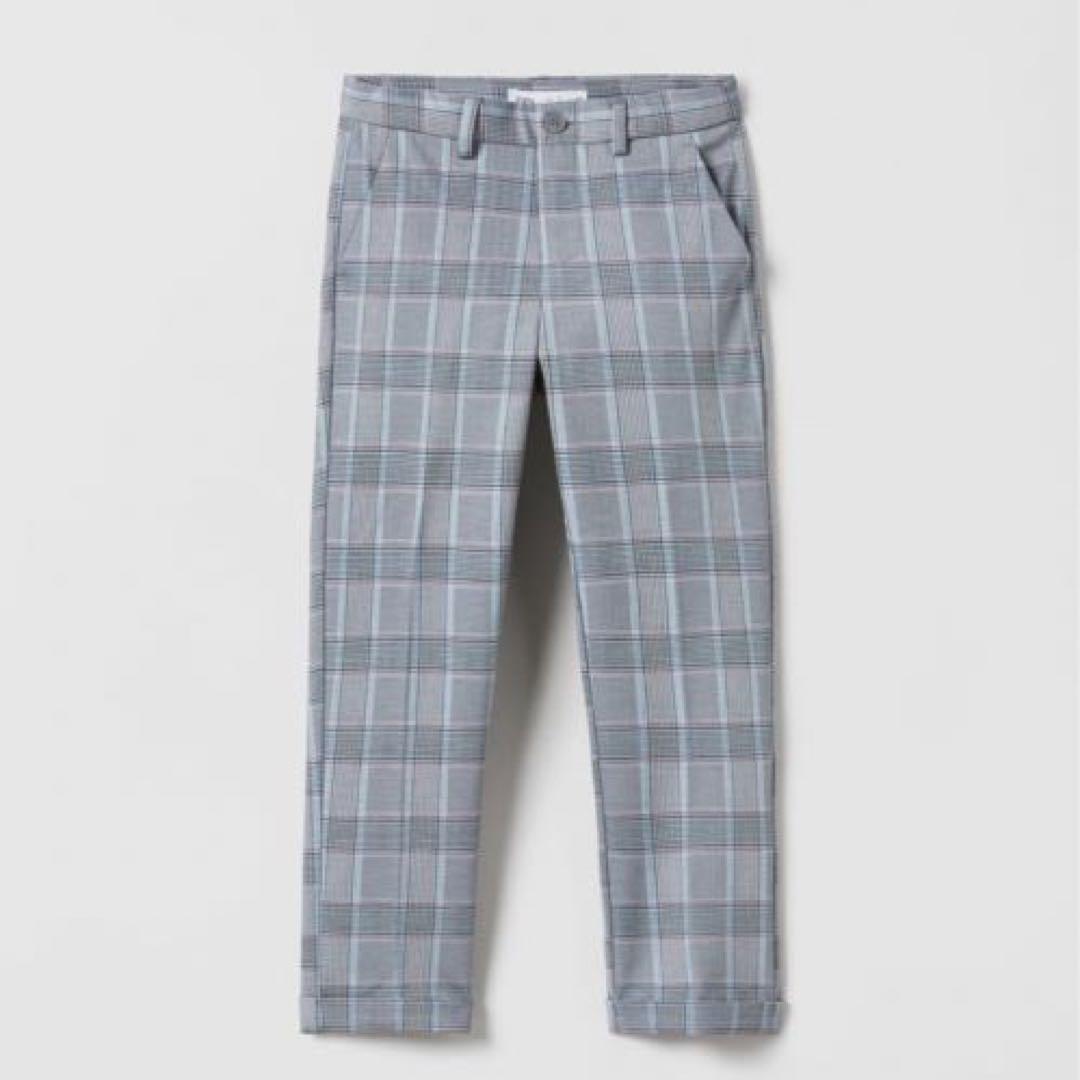 新品タグ付き【ZARA】チェックスーツ　グレー　122㎝