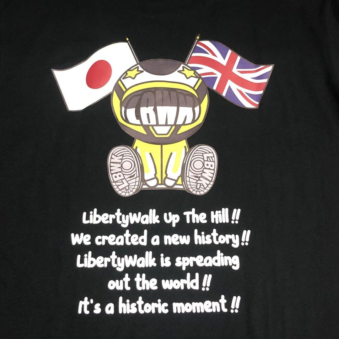 見事な LIBERTY WALK トップス 半袖 Tシャツ ブラック プリント ロゴ トップス
