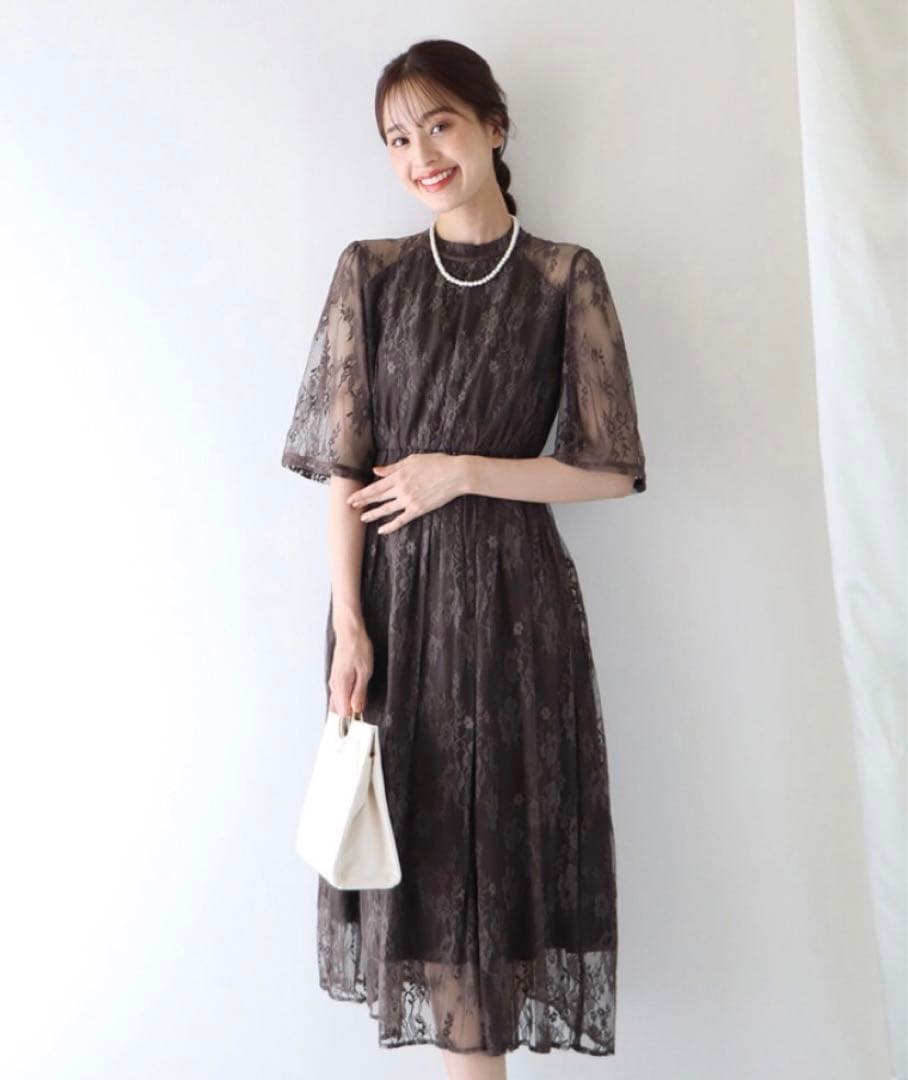 BLUEEAST ブルーイースト バックリボンレースパーティードレス 【初回