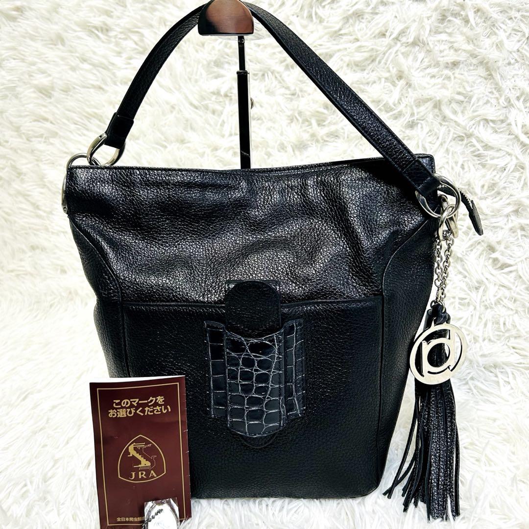 【美品】BEAUGRAND ハンドバッグ レザー クロコ JRAタグ&キー
