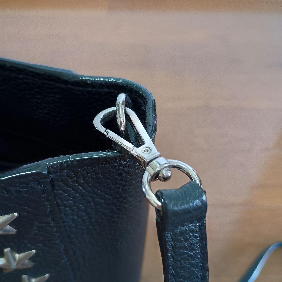 JIMMY CHOO ブラックレザートートバッグ