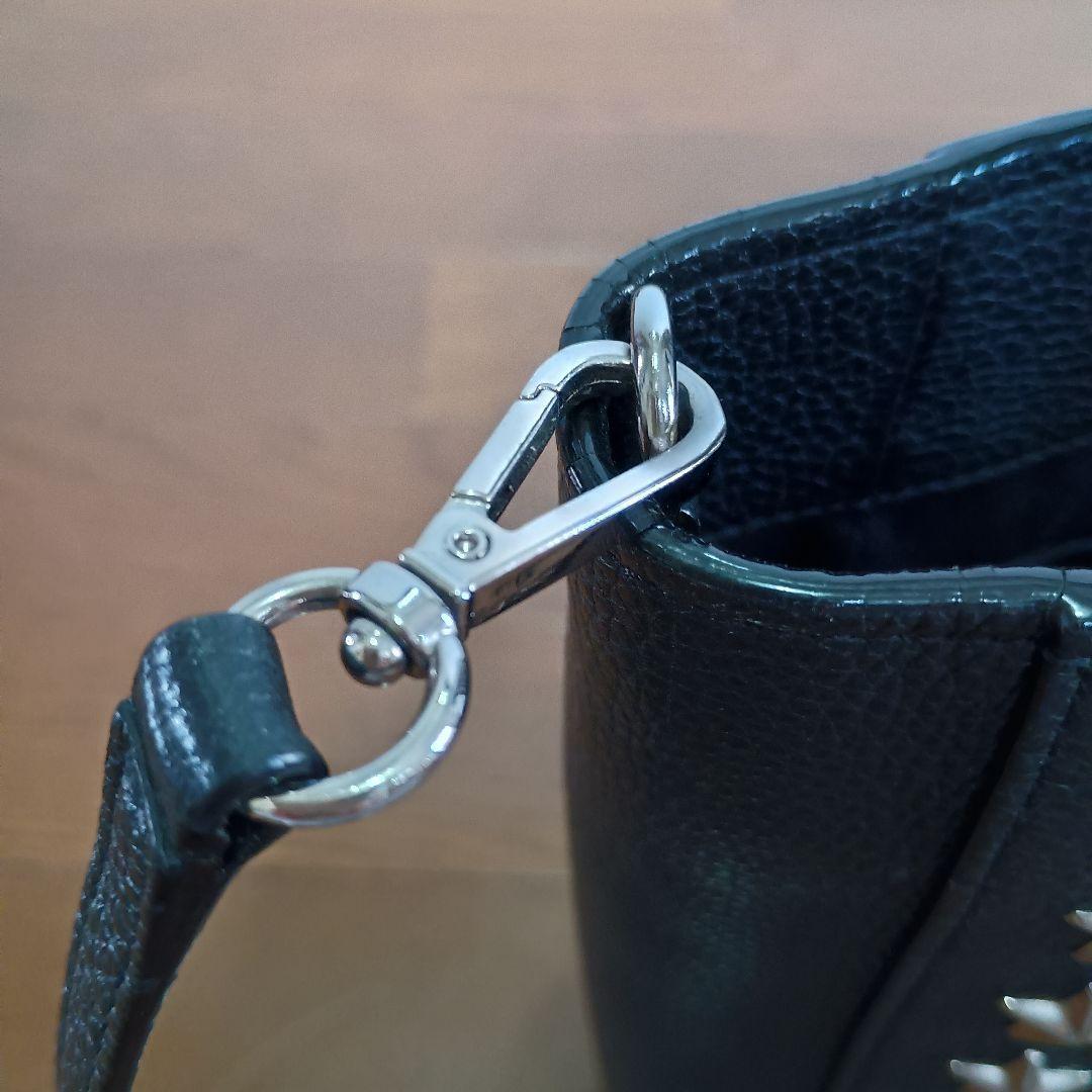 JIMMY CHOO ブラックレザートートバッグ
