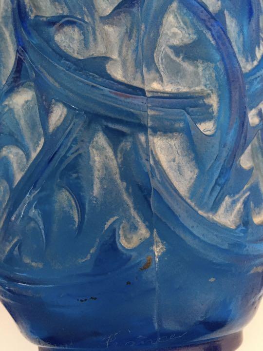 訳あり RONCES 花瓶 ブルー cxjKS-m36040508741 ラリック LALIQUE イバラ 通販格安