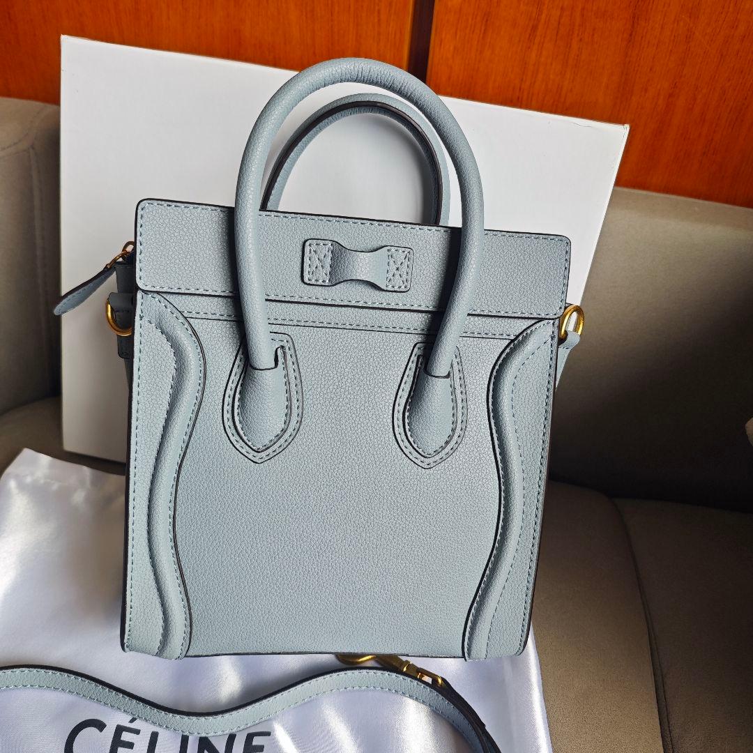 CÉLINE グレー レザー ショルダーバッグ CÉLINE グレー レザー ショルダーバッグ