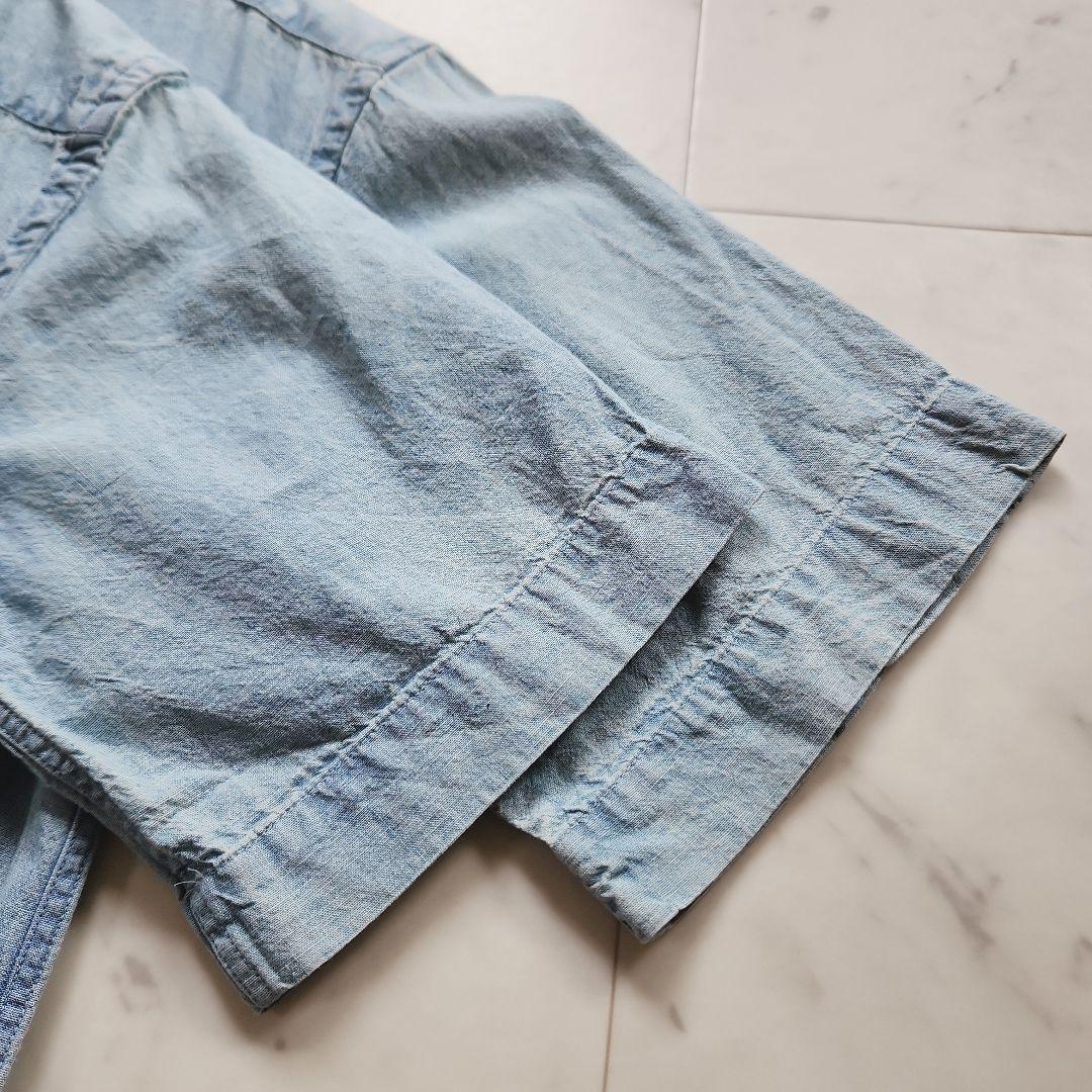 美品 ラルフローレン コットン半袖シャツ ポニー刺繍 ライトブルー ラルフローレン ライトブルー 半袖Tシャツ 80cm ポニー刺繍