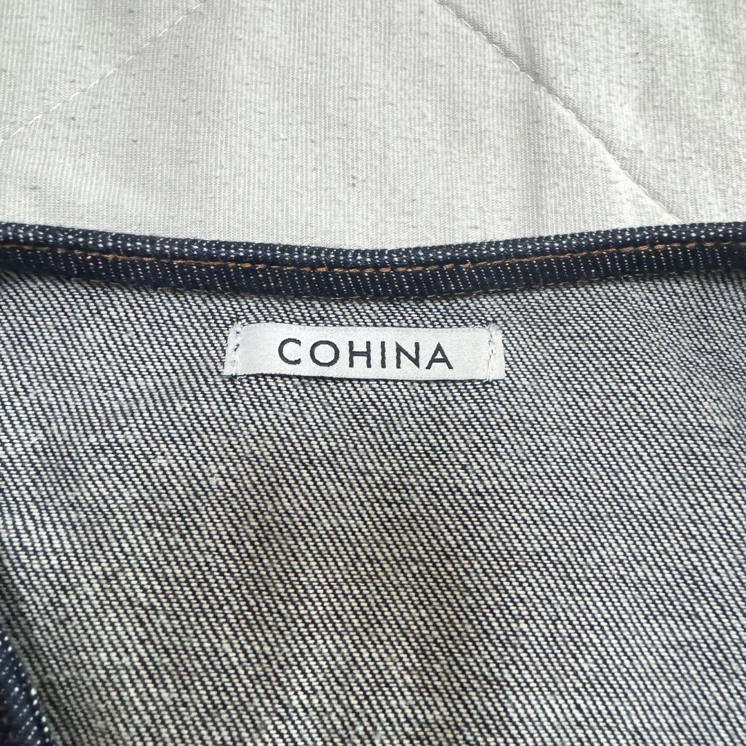 COHINA ノーカラーデニムジャケット COHINA ノーカラーデニムジャケット インディゴ - メルカリ