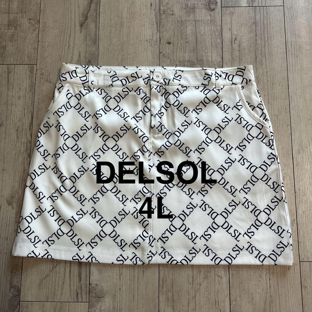 新品未使用【4L】DELSOLロゴスカート(ホワイト)