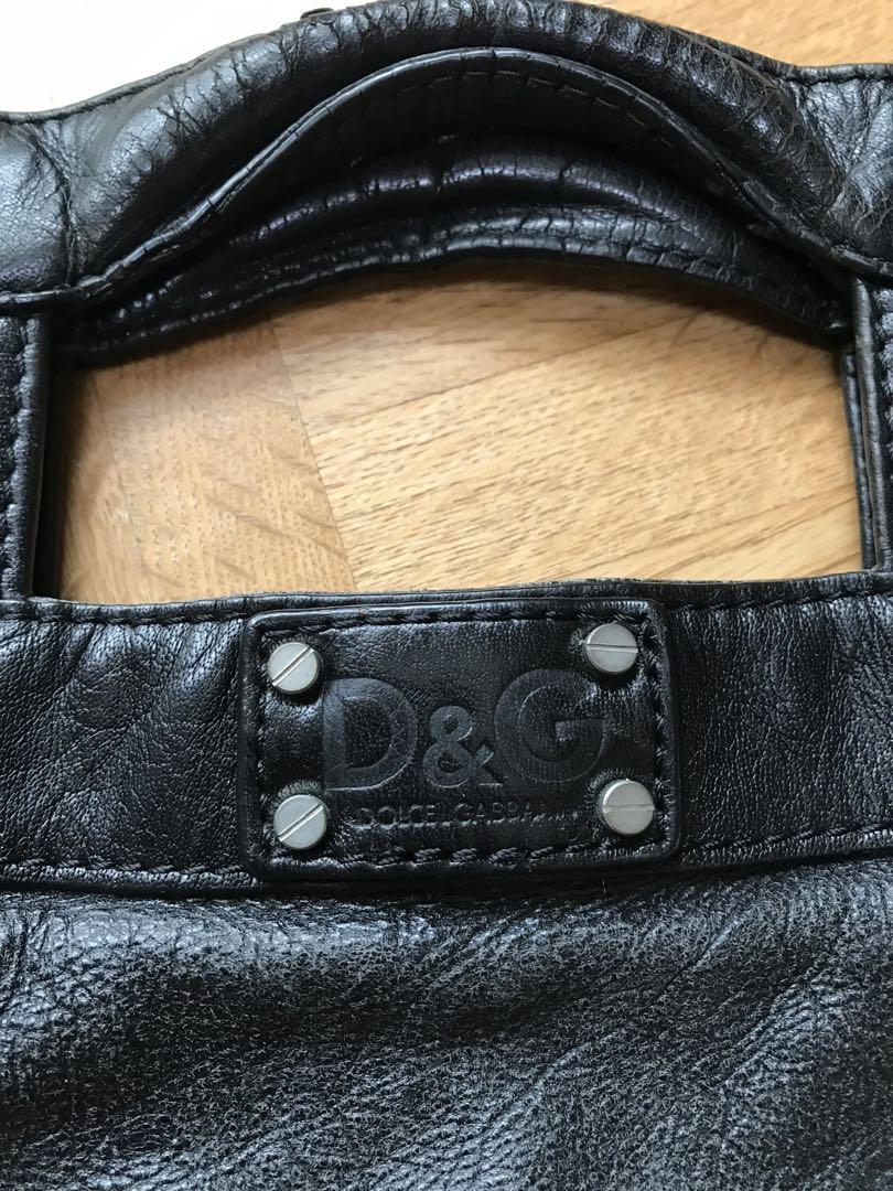 DOLCE&GABBANA ブラックレザーショルダーバッグ ドルチェ＆ガッバーナ DOLCE&GABBANAレザーショルダーバッグ
