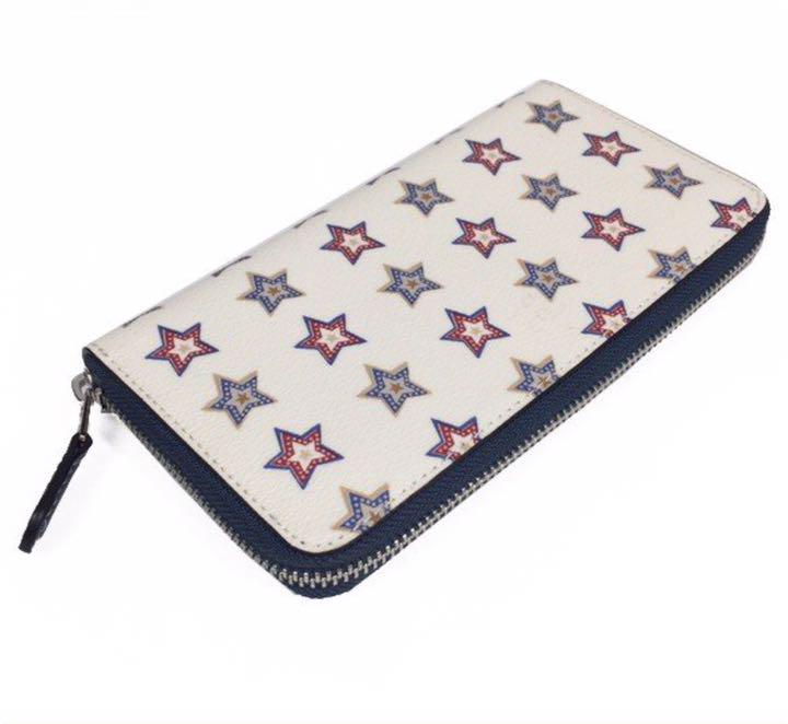セールCoachアメリカンスタープリントジップアラウンド長財布 中古・古着通販】COACH (コーチ) ミディアム ジップ アラウンド