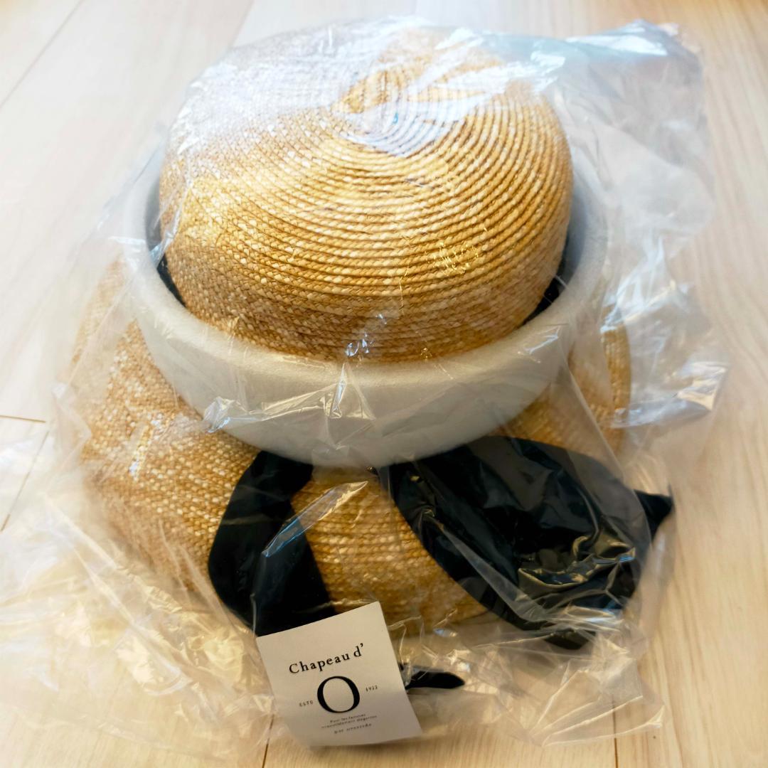黒】Chapeau d O シャポードオー カサブランカ 麦わら帽子