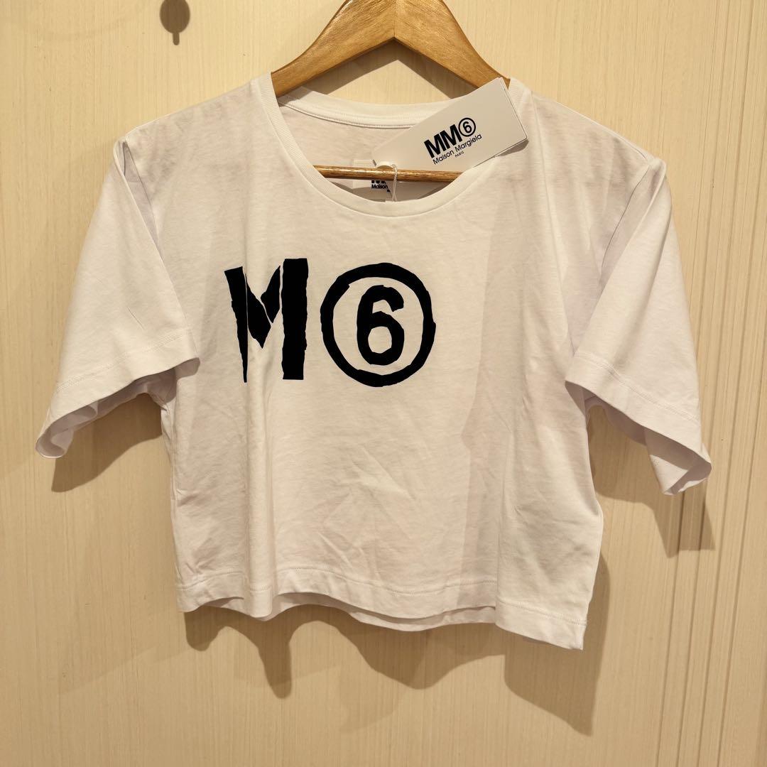 MM6 - MM6 メゾンマルジェラ ロゴT 白 クロップド丈 12Y