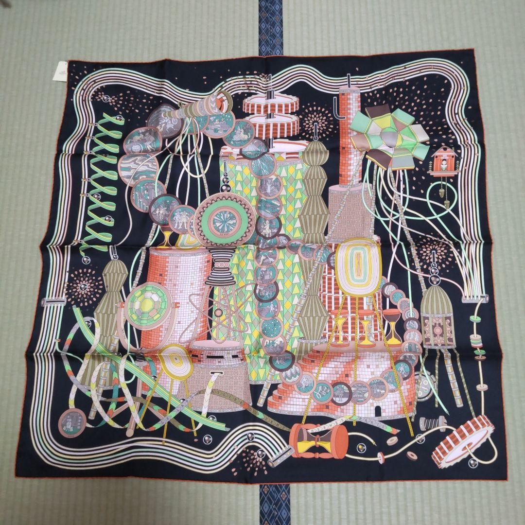 adrysan　HERMES シルクスカーフ 楽器モチーフ 90cm
