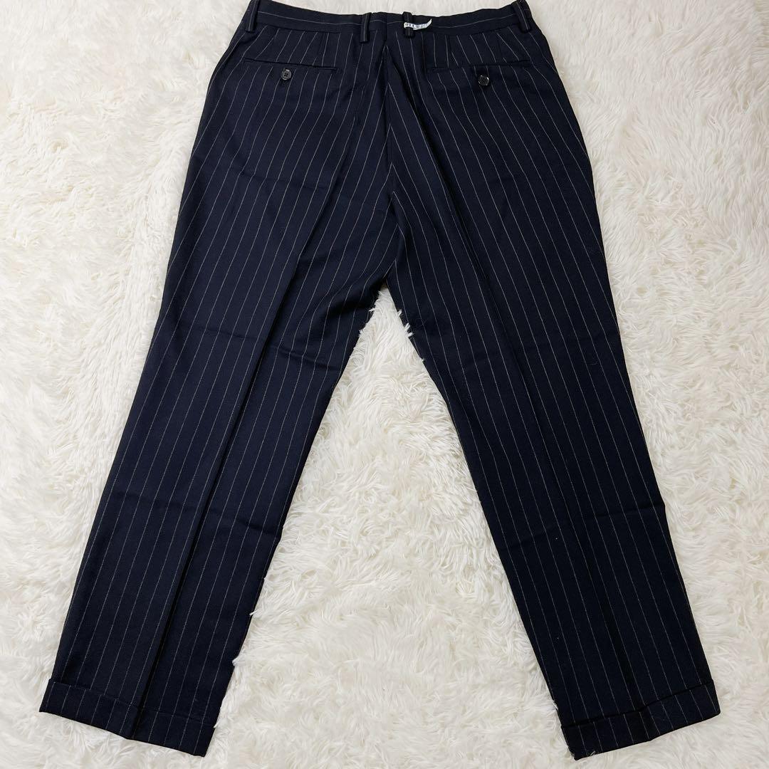 美品　グリーンレーベルリラクシング セットアップ 46 ストライプ