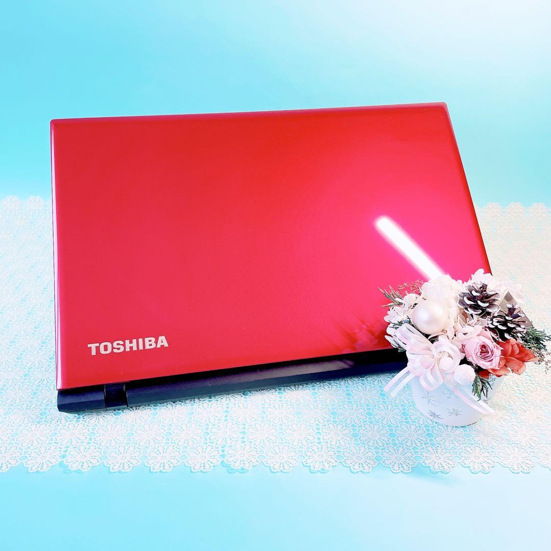 ️ブルーレイ薄型 ️赤ノートパソコンSSD256GBカメラ