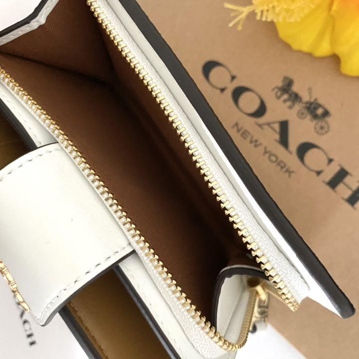豊富な低価 新品 ホワイト シグネチャー 二つ折り財布 HgZiY-m36059385951 COACH コーチ 折り財布 高評価