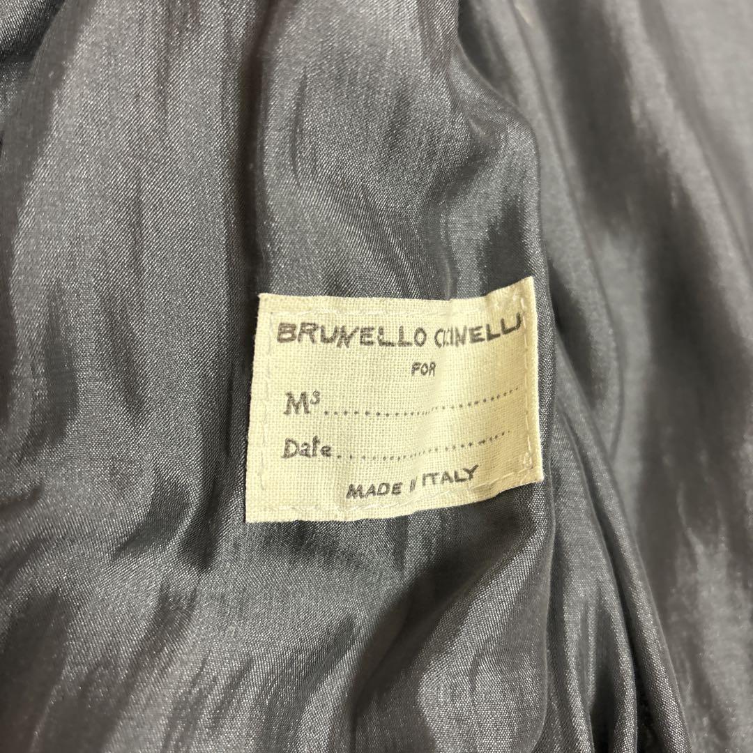BRUNELLO CUCINELLI グレー レザー・スウェード風ジャケット