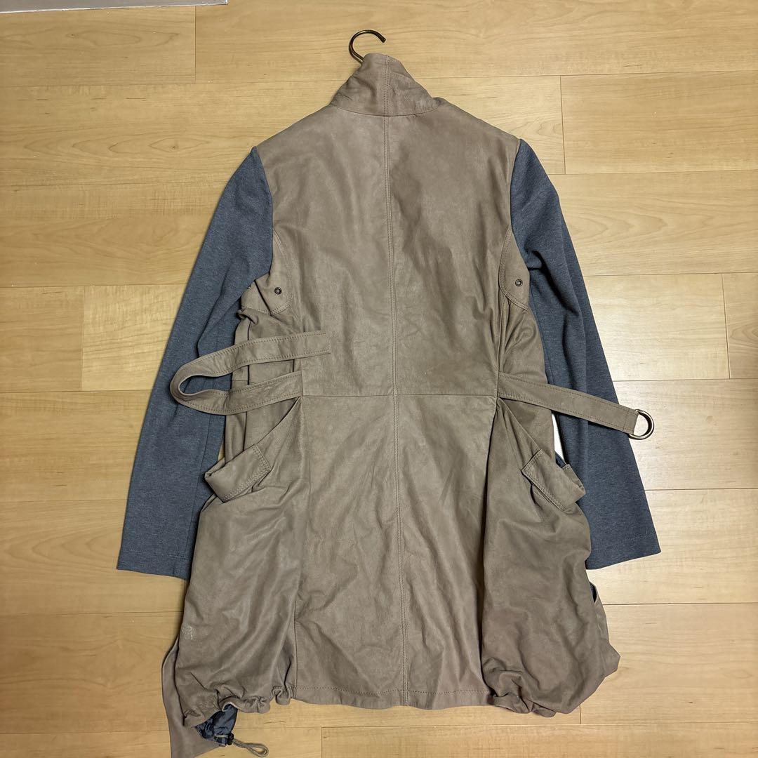 BRUNELLO CUCINELLI グレー レザー・スウェード風ジャケット