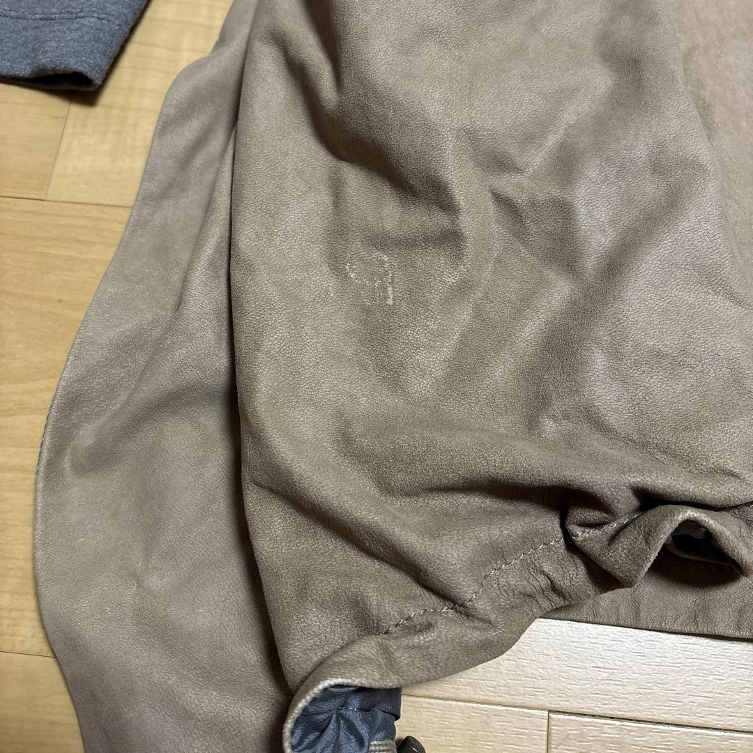 BRUNELLO CUCINELLI グレー レザー・スウェード風ジャケット
