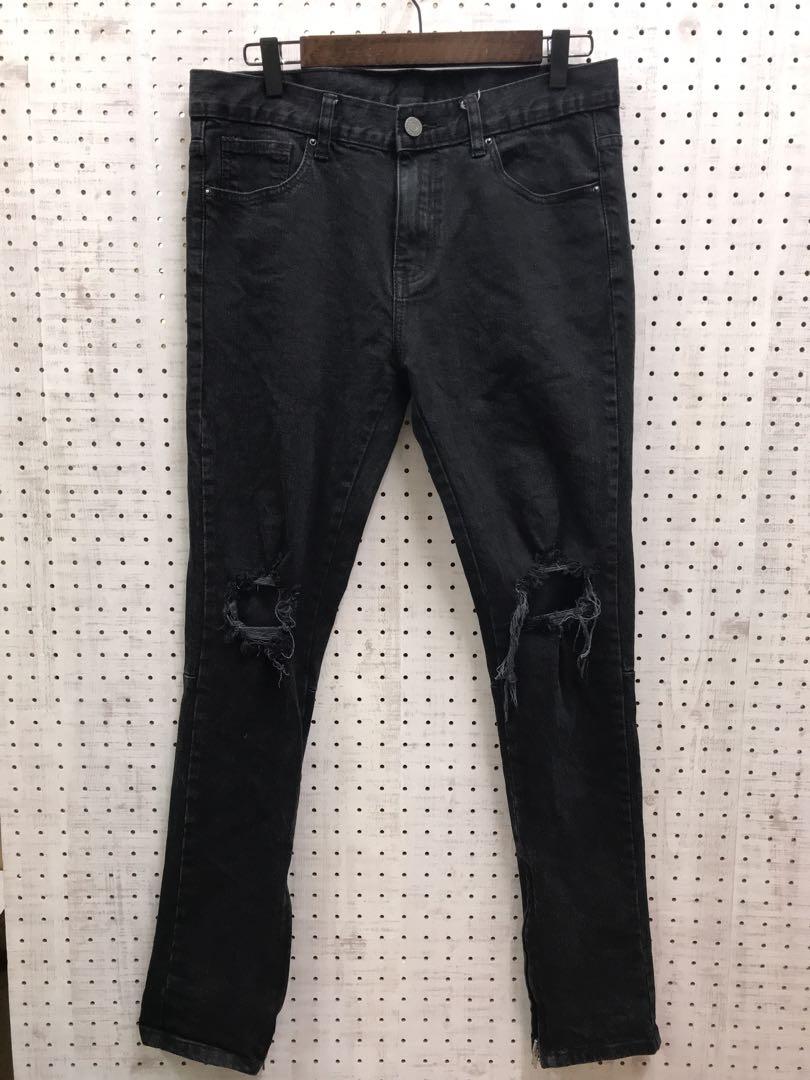 FEAR OF GOD スリム ririジップ ブラック デニム ジーンズ
