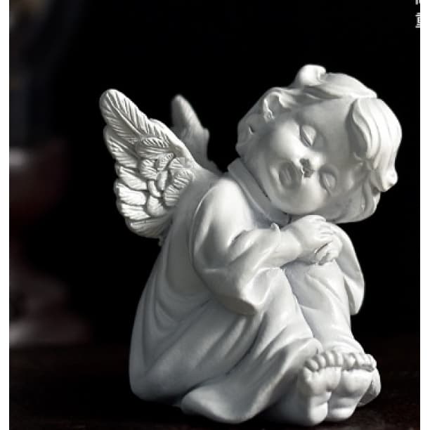 新品　オブジェ　天使　眠り 小物　インテリア　置物　癒し　エンジェル　像　祈り エンジェル 居眠り オブジェ 右向き ホワイト 天使 可愛い