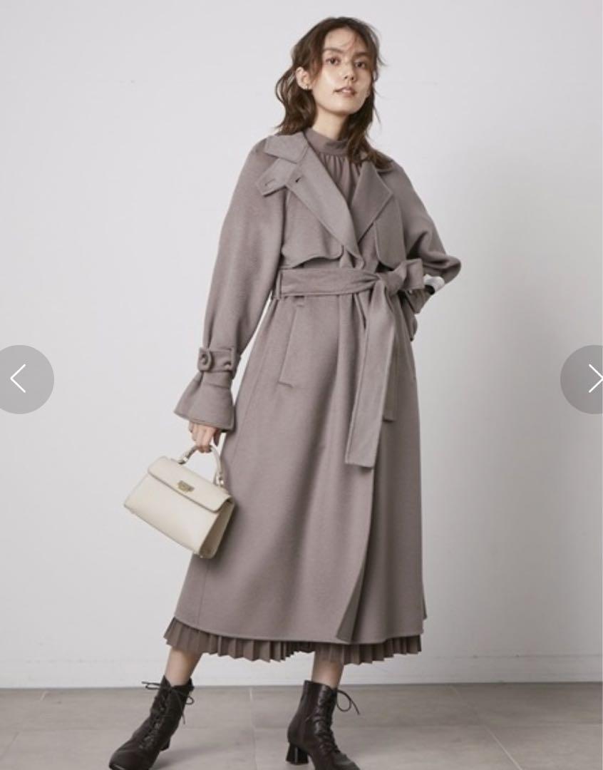 【超美品】snidelウロコカシミアスタンドカラーコート SNIDEL（スナイデル）の「ウロコカシミアスタンドカラーコート