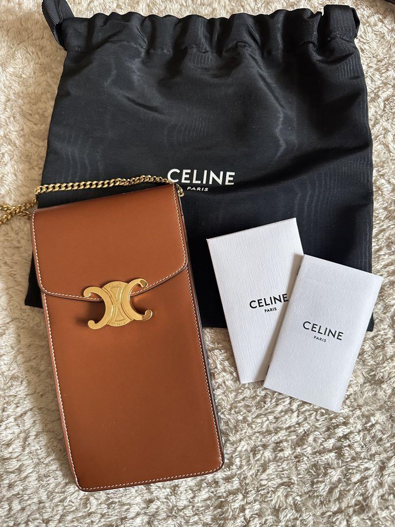 CELINE セリーヌ バーティカル モバイルポーチ/シャイニーカーフ CELINE セリーヌ バーティカル モバイルポーチ/シャイニーカーフ